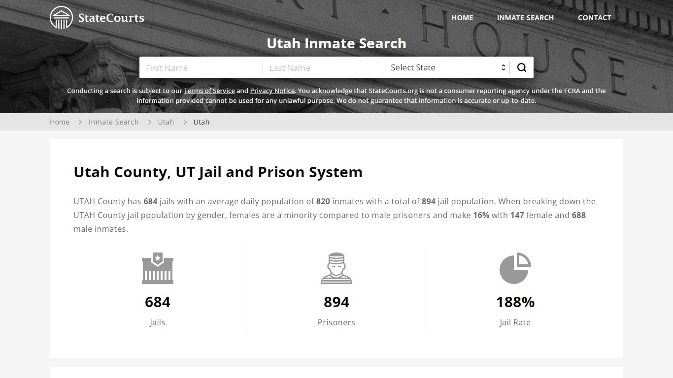 Utah County, UT Inmate Search - StateCourts